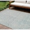 Homeroots 9' X 12' Aqua Damask Washable Indoor Outdoor Area Rug 607678 - alternate 1