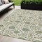 Homeroots 5' X 8' Ivory Green And Brown Floral Washable Indoor Outdoor Area Rug 603468 - alternate 1