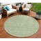 Homeroots 8' Sage And Ivory Round Geometric Washable Indoor Outdoor Area Rug 613532 - alternate 1