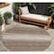 Homeroots 8' Brown And Beige Round Abstract Washable Indoor Outdoor Area Rug 599936 - alternate 1