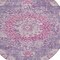 Homeroots 8' Purple Round Floral Medallion Washable Indoor Outdoor Area Rug 607850 - alternate 5