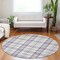 Homeroots 8' Lavender Purple And Gray Round Plaid Washable Indoor Outdoor Area Rug 601334 - alternate 5