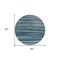 Homeroots 8' Denim Blue And Gray Round Striped Washable Indoor Outdoor Area Rug 597321 - alternate 3