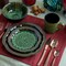 Elama Jade Waves 16 Piece Stoneware Dinnerware Set in Green EL-JADEWAVES - alternate 6