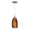 Vaxcel Milano Satin Nickel Mini Pendant Ceiling Light Amber Fire Glass P0178 - alternate 6