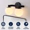 Jonathan Y Modernist Globe 15.25" 2-Light Metal/Frosted Glass Modern Contemporary LED Vanity, Black JYL3541B - alternate 2