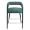 Homeroots 25" Teal Blue Metal and Fabric Low Back Counter Height Bar Chair 558309 - alternate 7
