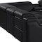Homeroots Black Italian Leather Power Reclining U Shaped Ten Piece Corner Sectional With Console 632583 - alternate 9