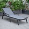 Leisuremod Marlin Patio Chaise Lounge Chair with Armrests in Black Aluminum Frame, Dark Grey MLABL-77DGR - alternate 8