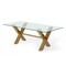 Homeroots 87" Clear And Gold Glass And Stainless Steel Sled Base Dining Table 487359 - alternate 1