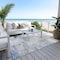 Homeroots 9' X 12' Denim Blue Gray And Ivory Abstract Washable Indoor Outdoor Area Rug 618086 - alternate 6