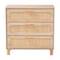 Baxton Studio Sebille Mid-Century Modern Light Brown Finished Wood 3-Drawer Storage Chest with Natural Rattan 207-12464 - alternate 7