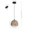 Jonathan Y Campana 8.25" 1-Light Bohemian Modern Woven Rope/Iron LED Pendant, Brown JYL6512E - alternate 7