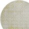 Homeroots 8' Gold Round Damask Washable Indoor Outdoor Area Rug 607700 - alternate 7