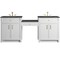 James Martin Vanities Bellshire 84" Dual Vanity Set w/24" Make-Up Counter, Bright White w/3 cm Parisien Bleu Silestone Top 660-VMC84-BW-3PBL - alternate 1