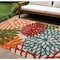 Homeroots 6' X 9' Ivory Yellow Orange Green And Blue Floral Indoor Outdoor Area Rug 546681 - alternate 7