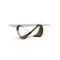 Homeroots 94" Clear and Bronze Glass and Steel Cross Leg Base Dining Table 718893 - alternate 5