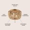 Jonathan Y Allison 10" 2-Light Shabby Chic Farmhouse Wood Beaded/Metal LED Flush Mount, Antique Gold/Cream JYL9074A - alternate 7
