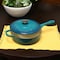 Crock-Pot Crock Pot Artisan 3.5 Quart Enameled Cast Iron Deep Saute Pan With Self Basting Lid in Teal Ombre 112013.02 - alternate 2
