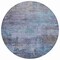 Homeroots 8' Gray And Blue Round Abstract Washable Indoor Outdoor Area Rug 616234 - alternate 7