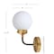 Jonathan Y Caleb 6" 1-Light Contemporary Transitional Iron/Glass LED Vanity Light, Brass Gold/Black/White JYL9056B - alternate 12