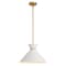 Vaxcel Racine 1 Light Matte White and Gold Natural Brass Mid-Century Modern Bowtie Pendant, LED Compatible P0399 - alternate 1