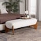 Baxton Studio Vinicio Mid-Century Modern Cream Boucle Accent Bench 254-14001-ZORO - alternate 4