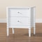 Baxton Studio Lucera Mid-Century White 2-Drawer Bobbin Nightstand 257-14121-ZORO - alternate 8