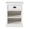 Homeroots 24" White Solid Wood Distressed One Drawer Nightstand 397622 - alternate 1