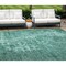 Homeroots 9' X 12' Teal Blue Ikat Washable Indoor Outdoor Area Rug 577005 - alternate 1