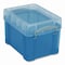 Really Useful Box Snap-Lid Storage Bin, 0.79 gal, 7.06in x 9.62in x 6.25in, Clear/Blue 3C - alternate 1