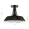 Jonathan Y Camila 14" 1-Light Classic Industrial Indoor/Outdoor Iron LED Semi Flush Mount, Black/White JYL7617B - alternate 7