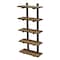 Alaterre Furniture Pomona 48"H 5-Shelf Metal and Solid Wood Bath Wall Shelf, Natural AMBA5820 - alternate 9