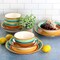 Gibson Home Rainbow 12 Piece Stoneware Dinnerware Set in Yellow Multi 136940.12R - alternate 5