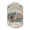 Homeroots 13" X 8" Gray Cream And Green Resin Horse Welcome Sign Wall Decor 405124 - alternate 1
