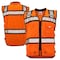Dome75 Hi-Vis Heavy Duty Safety Vest MD Class ANSI/ISEA 107-2020 Class 2 , Reinforced Front Zipper 1 OV6124 - alternate 1