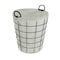Homeroots Large White Fabric Lined Metal Laundry Type Basket With Handle 379818 - alternate 1