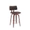 Homeroots 26" Brown And Wood Brown Faux Leather Swivel Low Back Counter Height Bar Chair 534432 - alternate 6