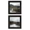 Homeroots Set Of Two Winter Landscape 2 Black Framed Print Wall Art, 2PK 407260 - alternate 1