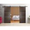 Sartodoors Sturdy Double Barn Door with Hardware, Planum 0110 Chocolate Ash and Aluminum Strips, 13FT Rail Han PLANUM0110DB-CA-72 - alternate 1