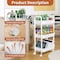 Simple Deluxe Rolling Storage Cart, 3 Tier Slim Mobile Shelving Unit 360 Deg Rotating Wheel Lockable Utility Cart 3A10HICART16113003W - alternate 6