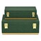Homeroots Set of Two Green And Gold Striped Nesting Storage Boxes With Lids, 2PK 712924 - alternate 1
