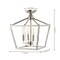 Jonathan Y Plains 12" 4-Light Modern Farmhouse Metal Open-Frame Pagoda LED Semi Flush Mount Mini Lantern, Nickel JYL7610D - alternate 8