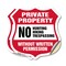 Signmission Private Property Shield Sign No Hunting, 18 inch X 18 inch, Vinyl Decal, 2PK SHI-D-2PACK-18-450 - alternate 1