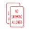Signmission No Swimming Allowed, 12'' X 18'' 2 Signs, Heavy Gauge Aluminum, 2PK A-1218-2PACK-24965 - alternate 1