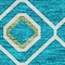 Homeroots 5' X 8' Teal Blue Ivory And Gold Geometric Washable Indoor Outdoor Area Rug 612221 - alternate 8