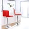 Elama 2 Piece Faux Leather Tufted Bar Stool in Red and White with Chrome Base ELM-742-RED-WHT - alternate 7