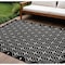Homeroots 8' X 10' Black And Ivory Geometric Indoor Outdoor Area Rug 573064 - alternate 5
