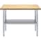 Amgood 18 in. x 48 in. Maple Wood Top Work Table with Adjustable Undershelf MWWT-1848-Z - alternate 6