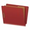 Pendaflex Pressboard End Tab Folders, Straight Tab, Expands 1.75", 1 Divider, 4 Fasteners, Letter, Red, 10PK H1150R - alternate 1